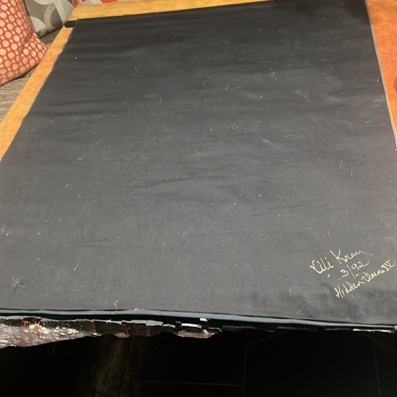 Custom Metallic Painted Canvas Art Tapestry 48” x 38.5” “Hidden Plates” - Picture 6 of 7